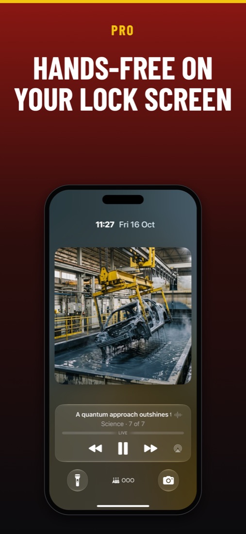 Lock-screen playback controls.